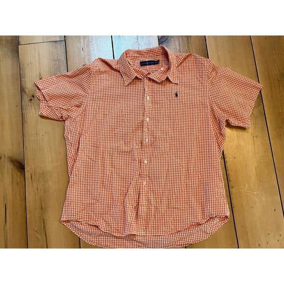 Ralph Lauren Men's Short Sleeve button down shirt. Orange/White. Size 2XL - Picture 1 of 5